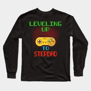 Promoted To Stepdad T-Shirt Unlocked Gamer Leveling Up Long Sleeve T-Shirt